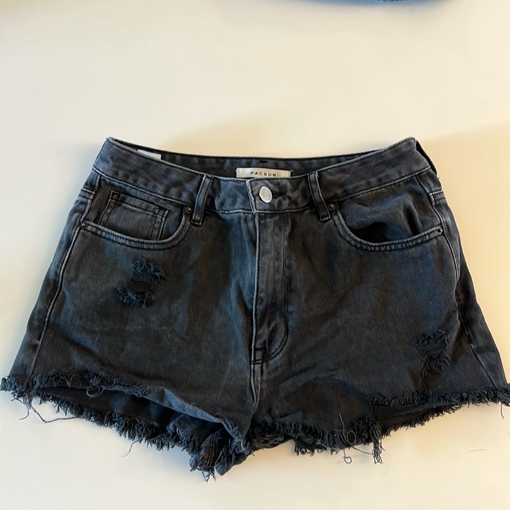 PacSun high rise festival black jean shorts size 27